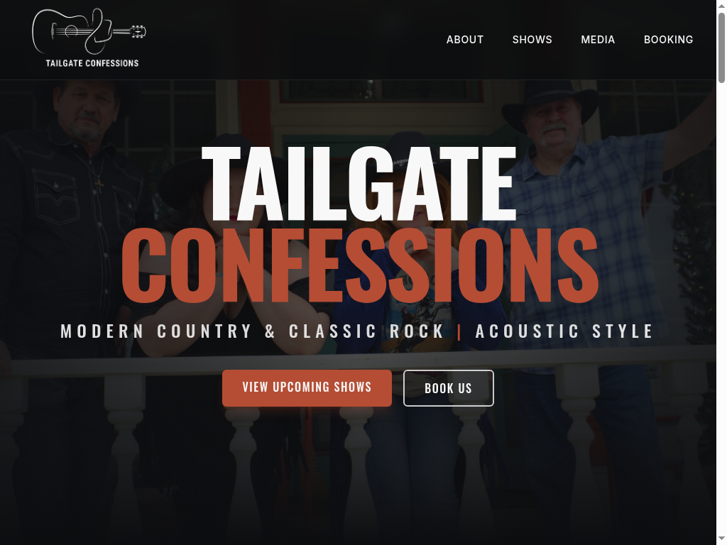 Tailgate Confessions website built by Illinois Valley Web Design