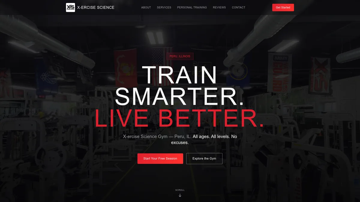 X-ercise Science website built by Illinois Valley Web Design