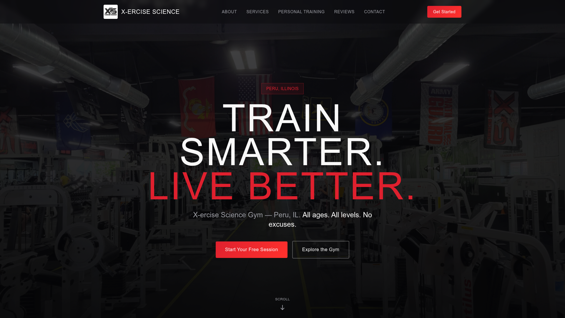 X-ercise Science website built by Illinois Valley Web Design